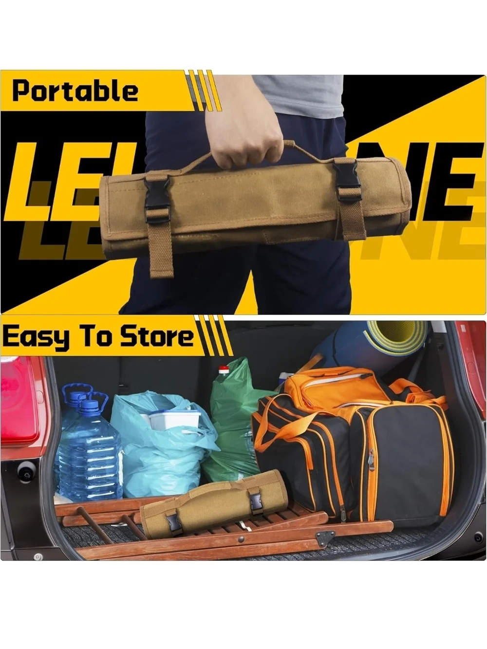 Canvas Tool Roll with Wrench Set - Khaki